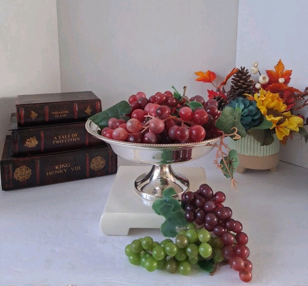 VTG Polished Silverplate Pedestal Bowl, Flared Rim Centerpiece Candy Dish, Mint!